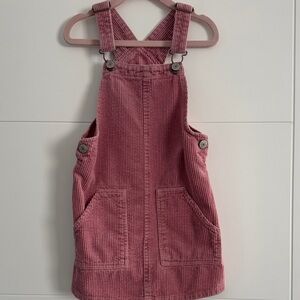 Zara Pink Corduroy Kids Overall Dress